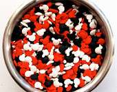 Edible Confetti Sprinkles Cookie Cupcake MICKEY MOUSE Red Black White 