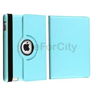 10 Accessory Blue 360 Rotating Swivel Stand Leather Case Film Stylus 