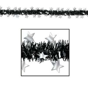  FR Metallic Star Garland   Black and Silver Case Pack 60 