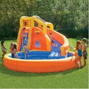    Typhoon Twist Inflatable Water Slide with Pool: Toys & Games