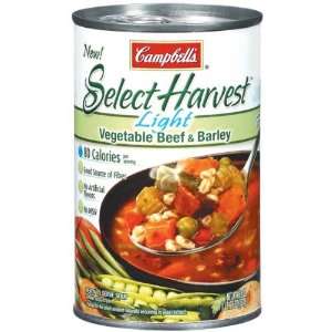 Campbells Select Harvest Soup Vegetable Beef & Barley Light   12 Pack 