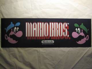 Mario Bros Brothers Non Jamma Arcade Marquee / Header  
