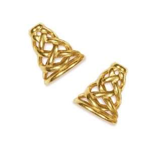  22K Gold Plated Cone Bead Caps Basket Weave 11mm (2): Arts 