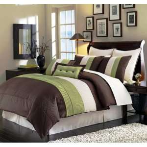   Sage Beige Comforter (90x92) Set Bed in Bag   Queen Size Bedding