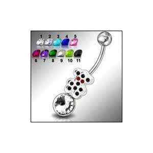  Fancy Jeweled Non Moving Belly Ring Body Jewelry: Jewelry