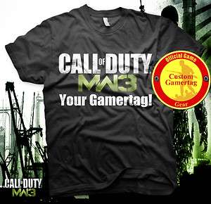 Call Duty Modern Warfare custom 3 MW3 GAMERTAG T Shirt Xbox 360 PS3 