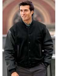 Mens Wool and Leather Letterman Jacket by Port Authority® (Big & Tall 