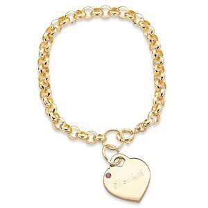   Birthstone Heart Charm Bracelet   Personalized Jewelry Jewelry