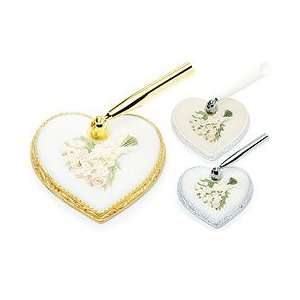  Pastel Bridal Bouquet Heart Base   Gold Border with Gold 