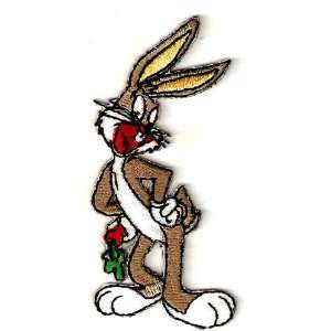 Bugs Bunny holding carrot Embroidered Iron On / Sew On Patch Applique 