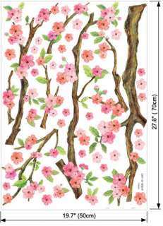 Cherry Blossom Flower Tree Wall Stickers Decor Decals  