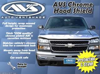 Chrome Hood Shield Bug Deflector Ventshade Guard AVS  