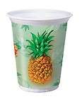   Pineapple Punch Tropical Luau Hawaiian Flowers 16oz Plastic Party Cups