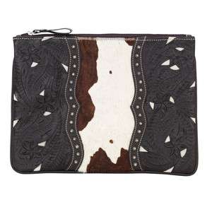   West Prarie Rose Hair On Tooled Leather for iPad Tablet Computer Case