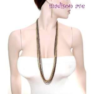    Fashion Assorted Multi Chain Necklace & Earring Set: Jewelry
