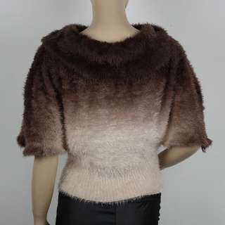  ombre knit cowl neck sweater top material cotton rayon polyester 