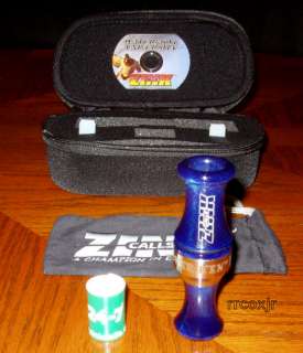 ZINK CALLS PH 2 ACRYLIC DUCK CALL+CASE+DVD+BAND+REEDS BLUEBERRY SWIRL 