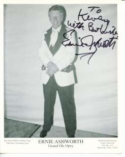 Ernie Ashworth Country Music Grand Ole Opry Singer Signed Autograph 
