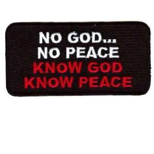   God Know Peace Christian Embroidered Biker Patch 