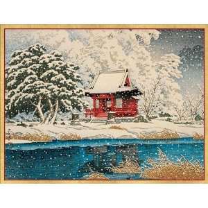  Caspari Holiday Cards Japanese Shrine in the Snow ~ Box of 16 Cards 
