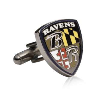 National Football LeagueÆs Baltimore Ravens. Enamel finish cufflinks 