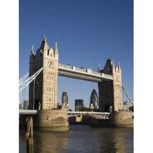  Tower Bridge and City of London Beyond, London, England 