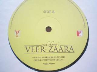 VEER ZAARA 3 LP RECORD BOLLYWOOD SHAH RUKH LTD EDITION  