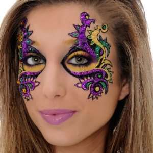  EYE Mask Xotic Eyes Professional Eye Make Up Green Purple Gold Costume
