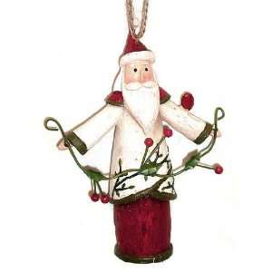  Country Folk Art Santa Claus With Holly Berries Christmas 