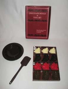   CHOCOLATE MOLDS & TOOL SET INCLUDES 12 MOLDS, DOUBLE BOILER & SPATULA