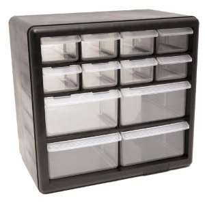 HOMAK 12 Drawer Plastic Parts Organizer,Storage Drawers  