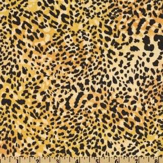 54 Wide Cheetah Cotton Duck Gold/Black Fabric By The Yard