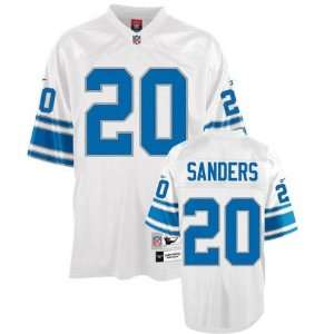 Barry Sanders #20 Detroit Lions Replica Throwback NFL Jersey White 