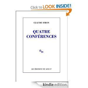   conférences (French Edition) Claude Simon  Kindle Store