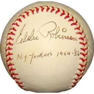 Eddie Robinson Autographed Baseball   Official AL JSA #G49079 