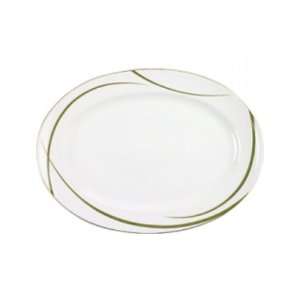 Limoges Herbe Green by Guy Degrenne   Oval Tray   14 inches  