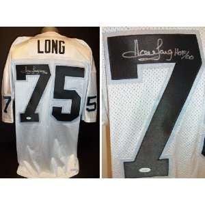 Howie Long Autographed White Custom Jersey with HOF 00 Inscription