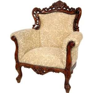  Queen Victoria Wing Chair in Beige Ivy