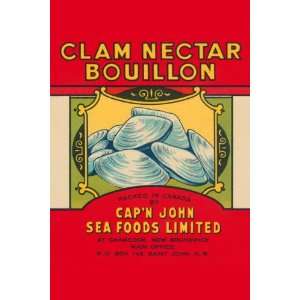  Capn John Brand Clam Nectar Bouillon 20X30 Poster Paper 