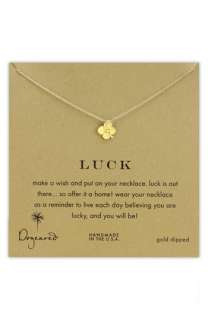 Dogeared Luck Clover Pendant Necklace  