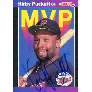 Kirby Puckett Autographed 1989 Donruss Card(JSA)   Signed MLB Baseball 
