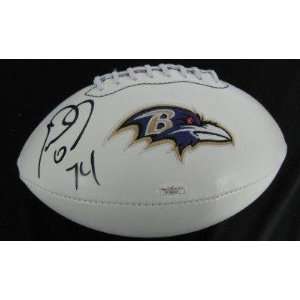 Michael Oher Autographed Ball   Logo JSA   Autographed Footballs