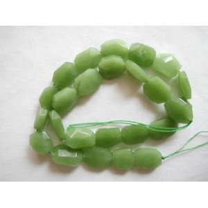  13 16mm faceted green jade flat oval beads 15.5 Home 