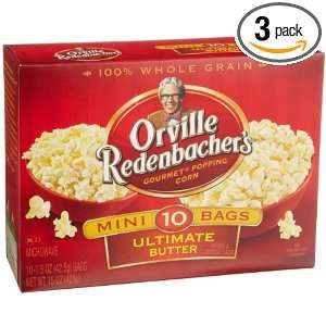 Orville Redenbacher Ultra Butter Popcorn Mini Bags, 10 Count (Pack of 