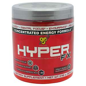 BSN Hyper FX Fruit Punch 30 Servings Concentrated Energy Formula 