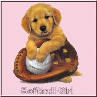 Softball Girl Retriever Puppy Dog SWEATSHIRT S 3X,4X  