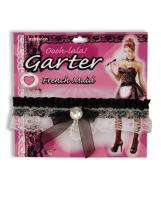 French Maid Costume 7 Piece Accessory Kit Garter Duster Thigh Highs 