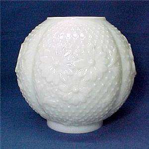 Gone with the Wind Milk Glass 8 in Ball Oil Lamp Shade Dogwood 