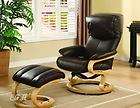 NEW AMES BLACK LEATHERETTE RECLINER GLIDER CHAIR  