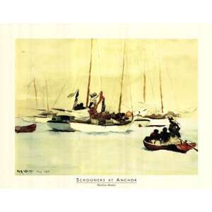 Winslow Homer   Schooners at Anchor Size 22x28 FINEST BRAND CANVAS 